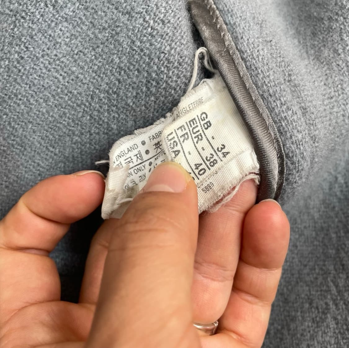 글로버올 GLOVERALL 파스텔블루 그레이 헤링본 더플코트 EUR 38 상품이미지6