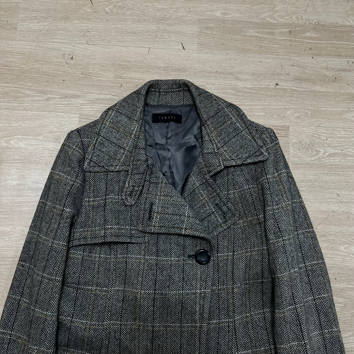 스튜디오 톰보이 여성 헤링본 코트 [그레이] 85-92-160 상품이미지2