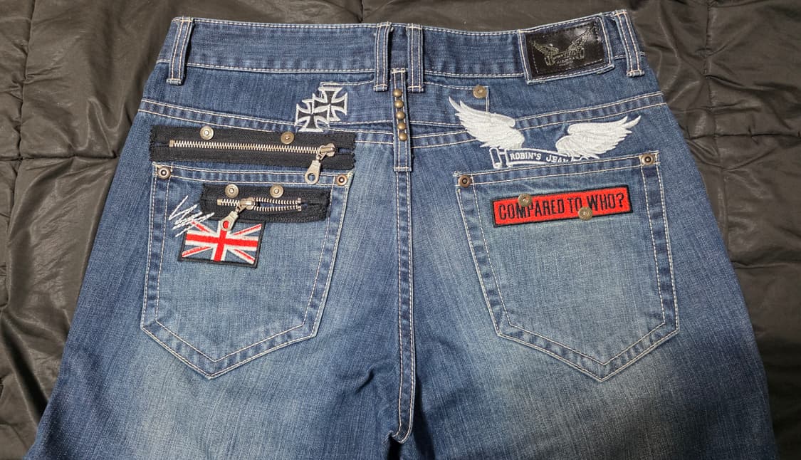 [A급34] 로빈스진 유니언잭&아이언크로스 커스텀 빈티지진 상품이미지8