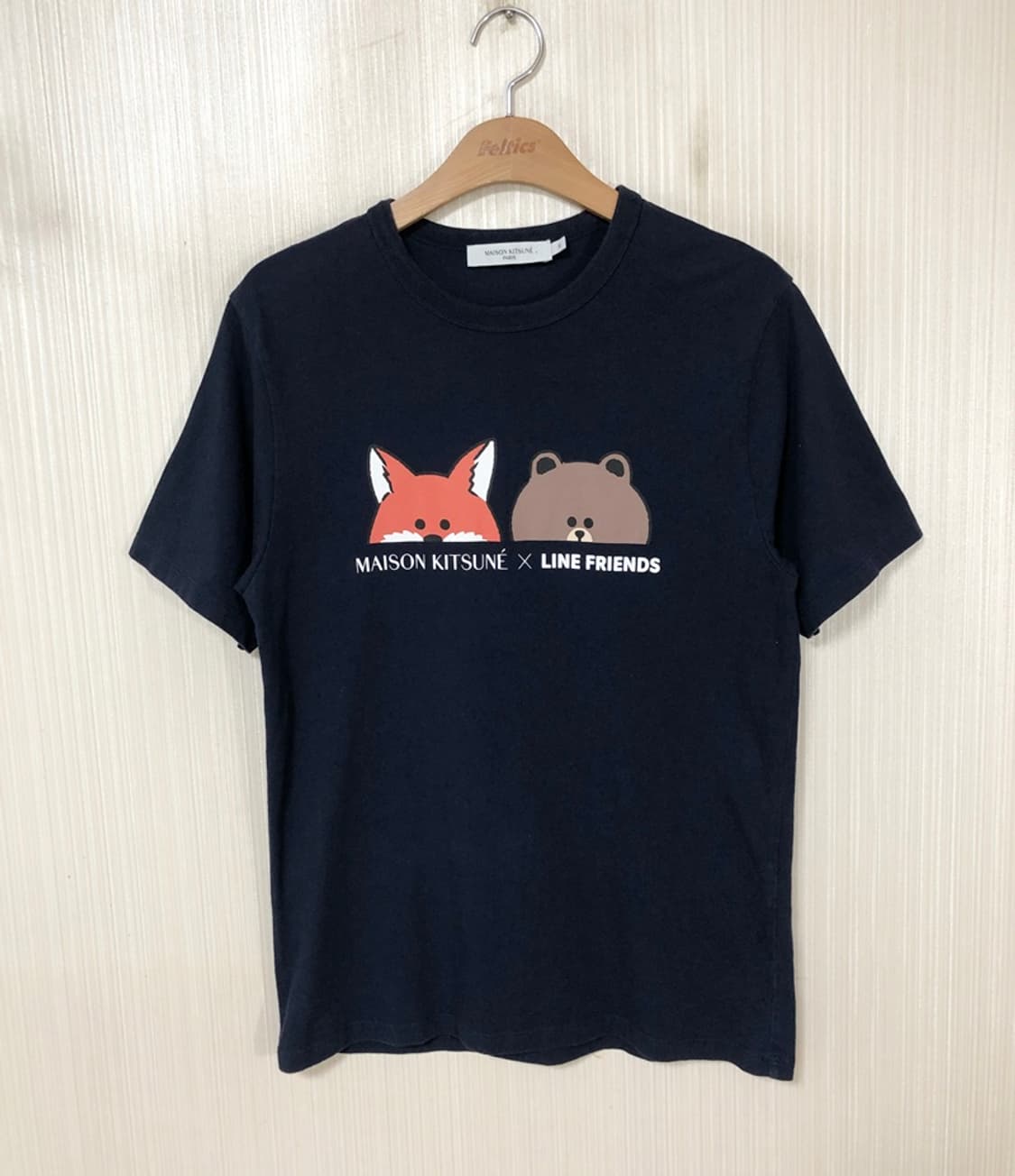 메종키츠네X라인프렌즈 페이스 프린트 티셔츠 S 상품이미지1