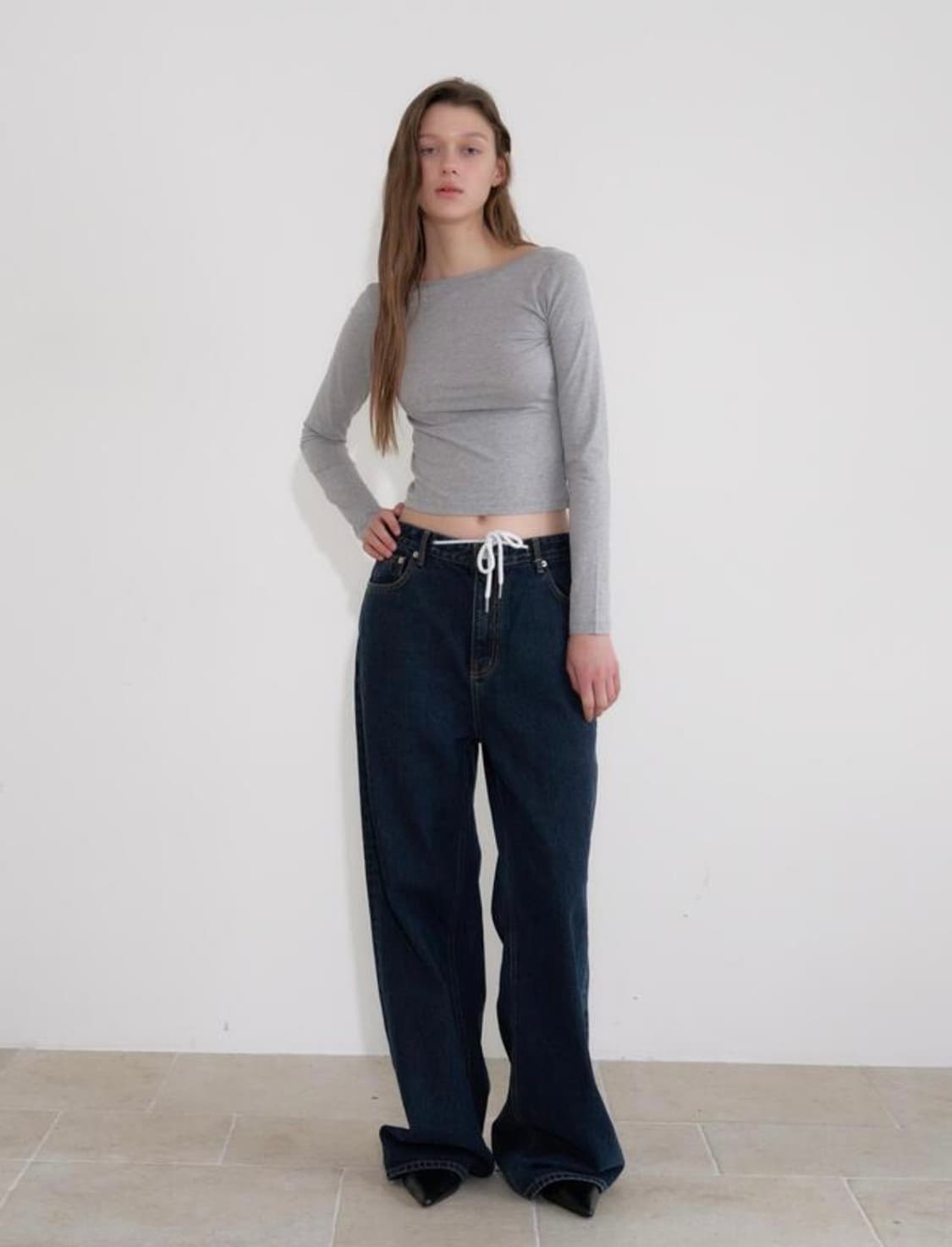 헤더먼트 string drape denim (deep blue)  상품이미지2