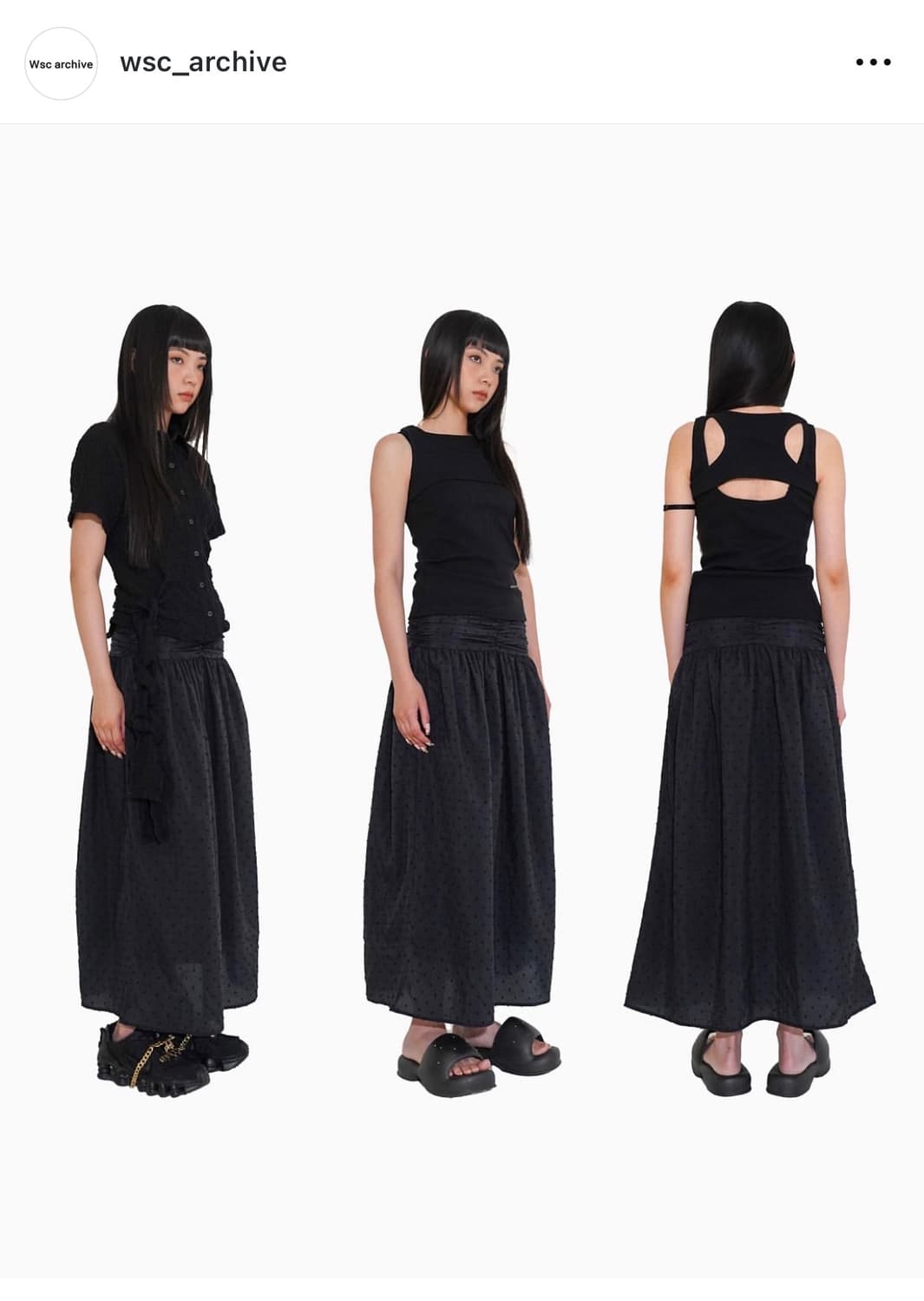 wsc archive center drape maxi skirt 상품이미지1