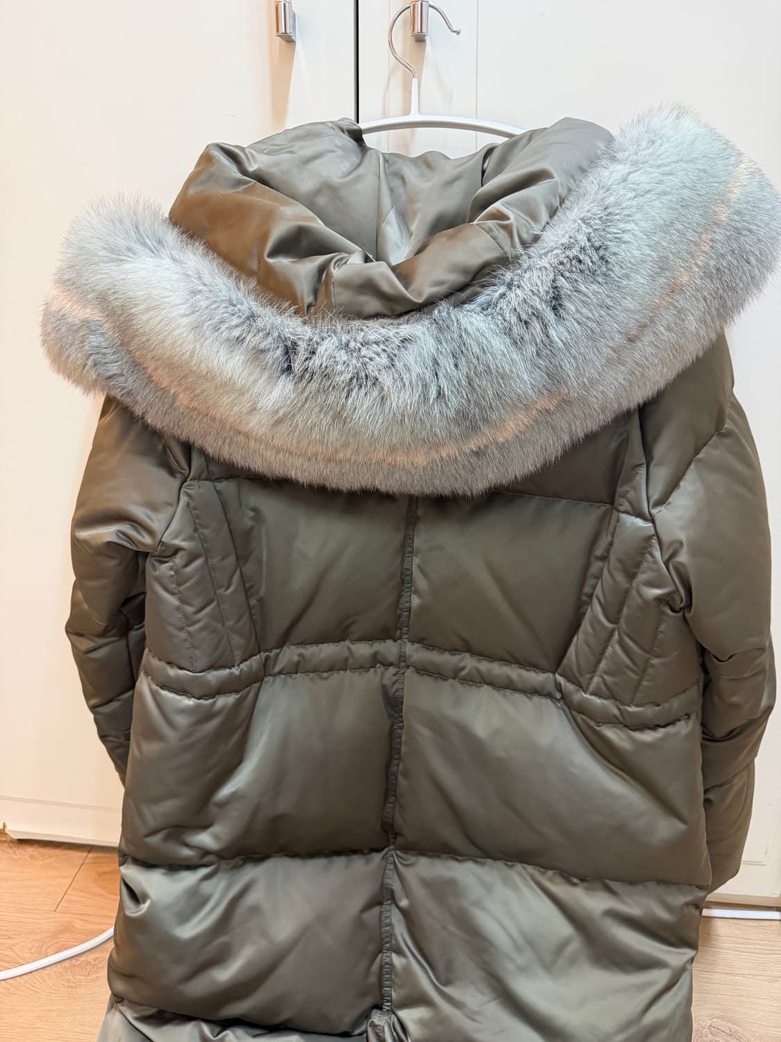 EnC 카키 그레이 롱패딩 오리털 폭스퍼 상품이미지4