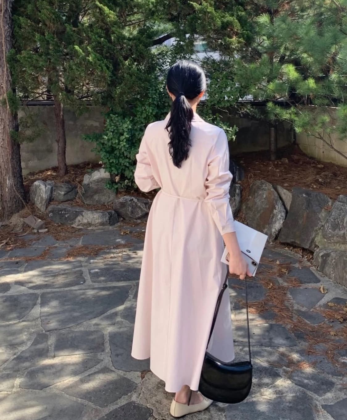 썸머어라운드 제작 셔츠 원피스 뮤트핑크 상품이미지3