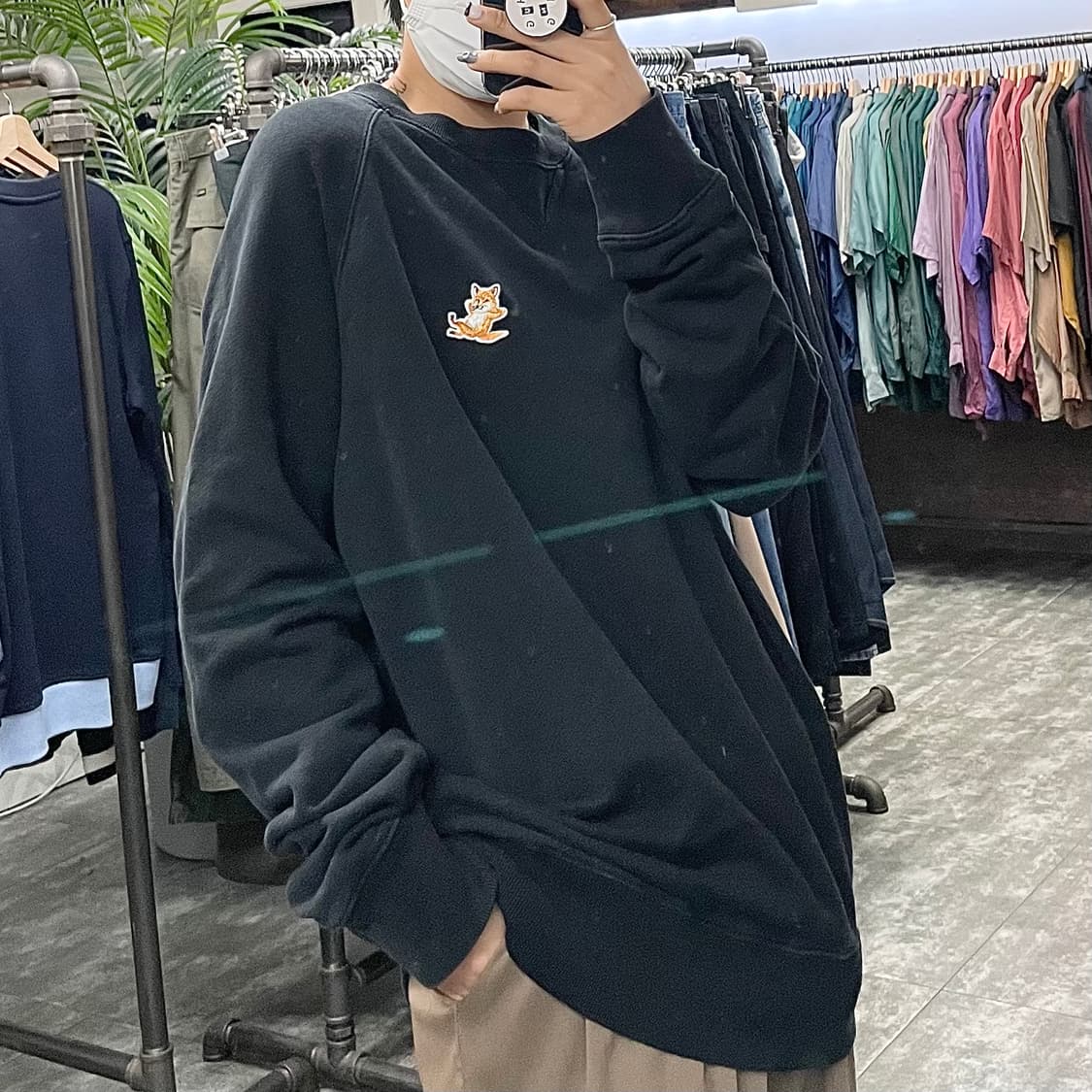 메종키츠네 칠렉스 블랙 맨투맨 상품이미지1