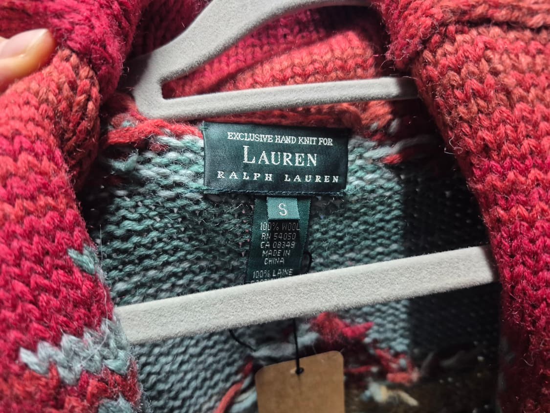 (희귀)80's 로렌 랄프로렌 나바호 핸드 니트 가디건 s 정품 상품이미지2