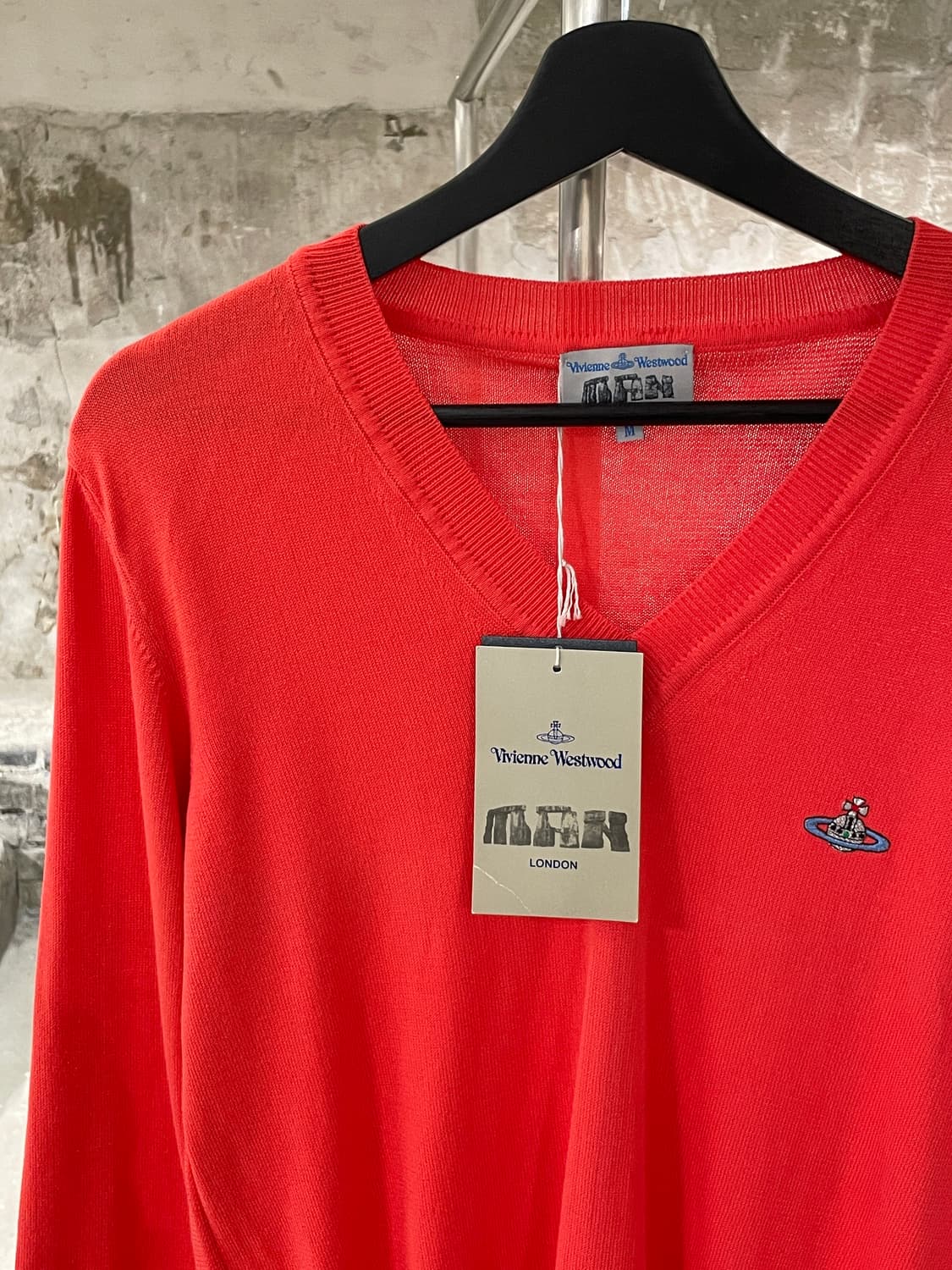 비비안 웨스트우드 맨 플라밍고 orb로고 V넥 니트 상품이미지2
