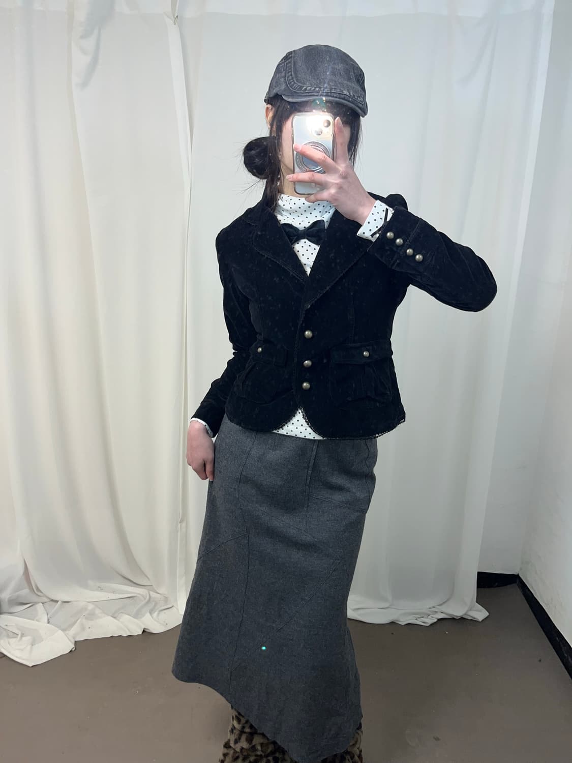 도쿄걸st 그레이 머메이드핏 롱 스커트 상품이미지5