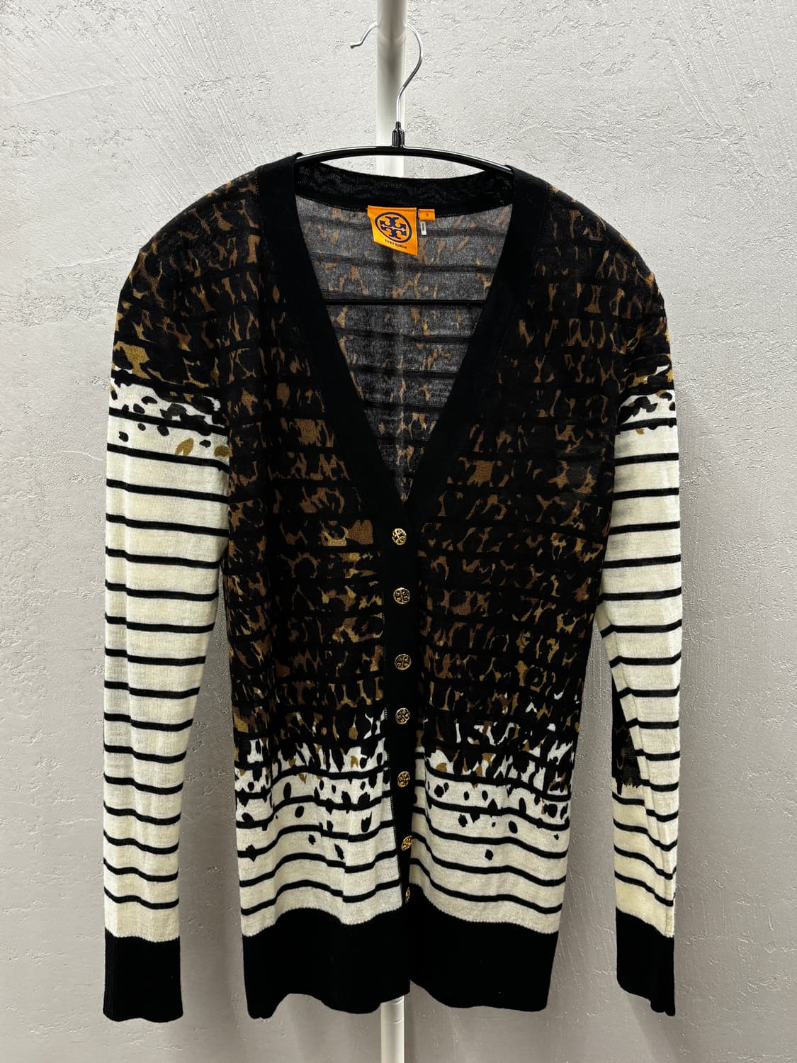 토리버치 레오파드 스트라이프 가디건 S 상품이미지2