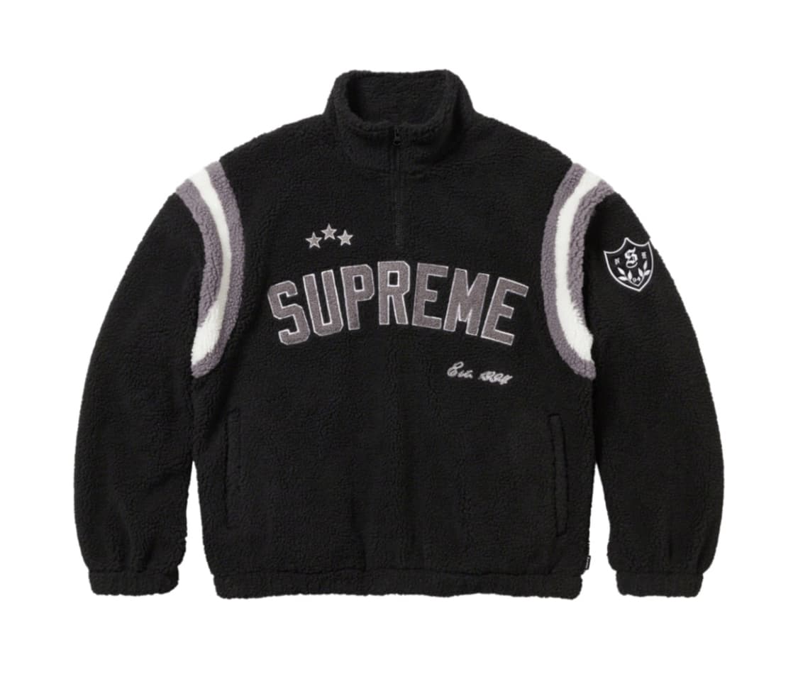 당일배송) 정품 M,L 슈프림 아크 하프 집 플리스 풀오버 블랙 - 23 상품이미지1