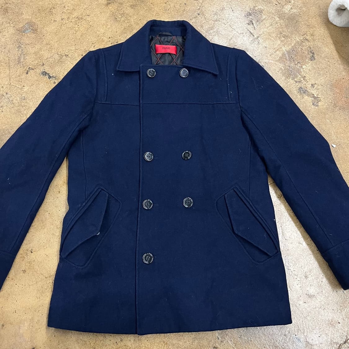 [정품] HUGO 네이비 더블 버튼 코트 b18 상품이미지3