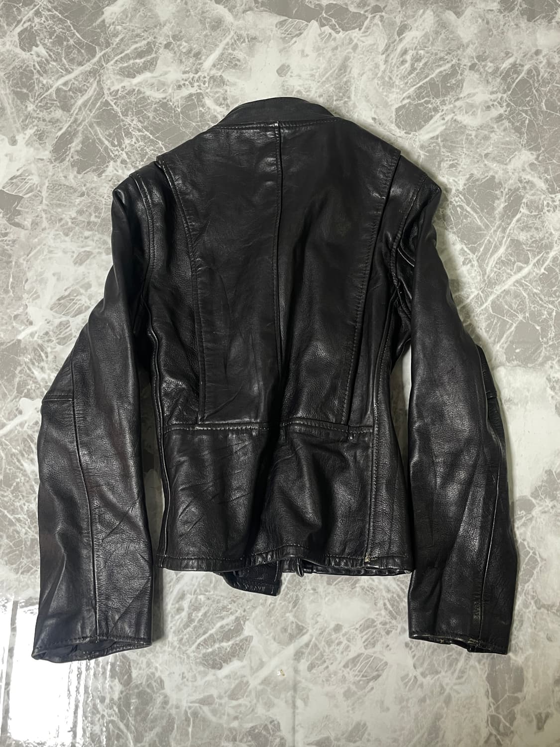 highneck leather rider jacket 상품이미지6