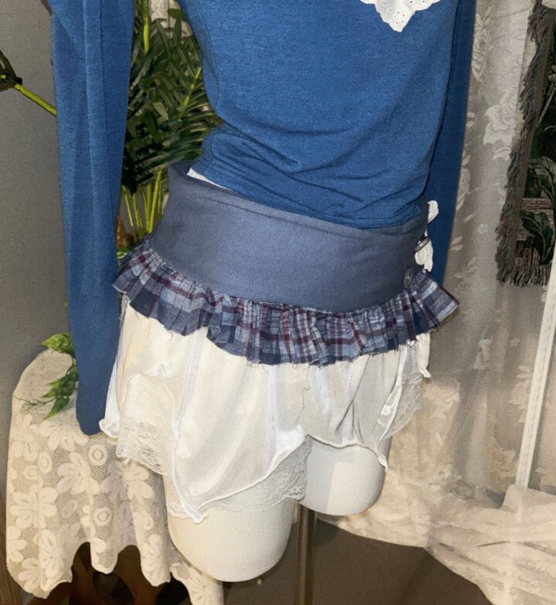 티엠디디케이 TMDDK 토끼 레이스 모자, 레이어드 스커트 빈티지 상품이미지8