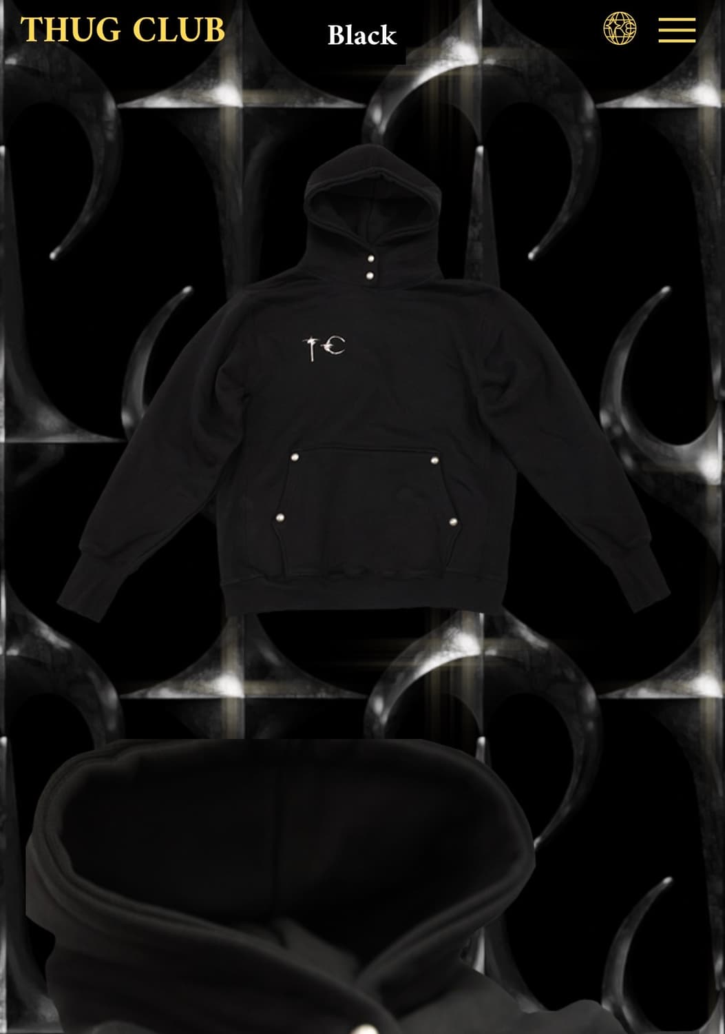 떠그클럽 아머후드 블랙 1사이즈 상품이미지2