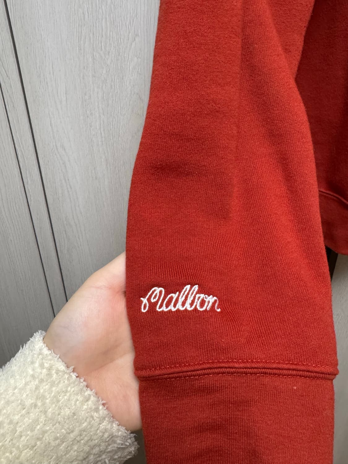 말본 기모 맨투맨 레드 상품이미지3