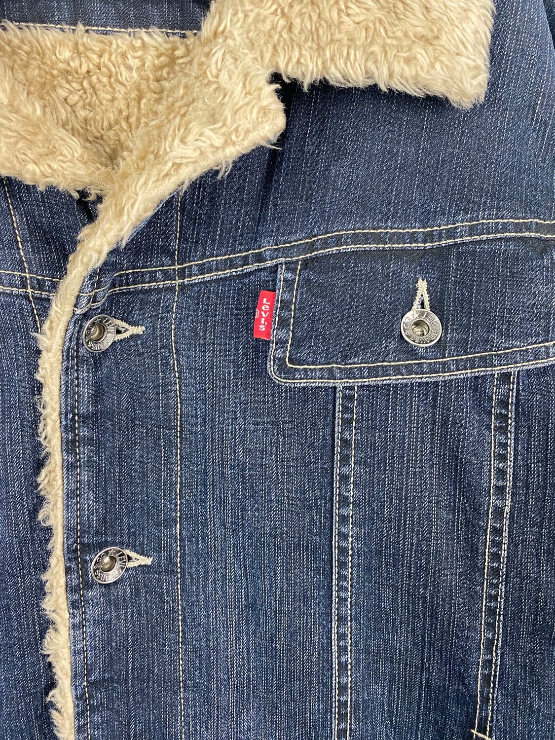 리바이스 레드탭 양털 쉐르파 트러커 데님 자켓 L 상품이미지3