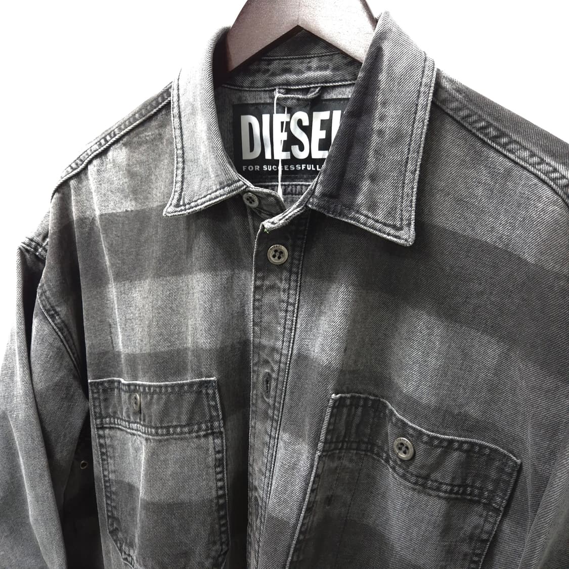 디젤 D-로렌조 보더 컬러 데님 셔츠 자켓 M 상품이미지3