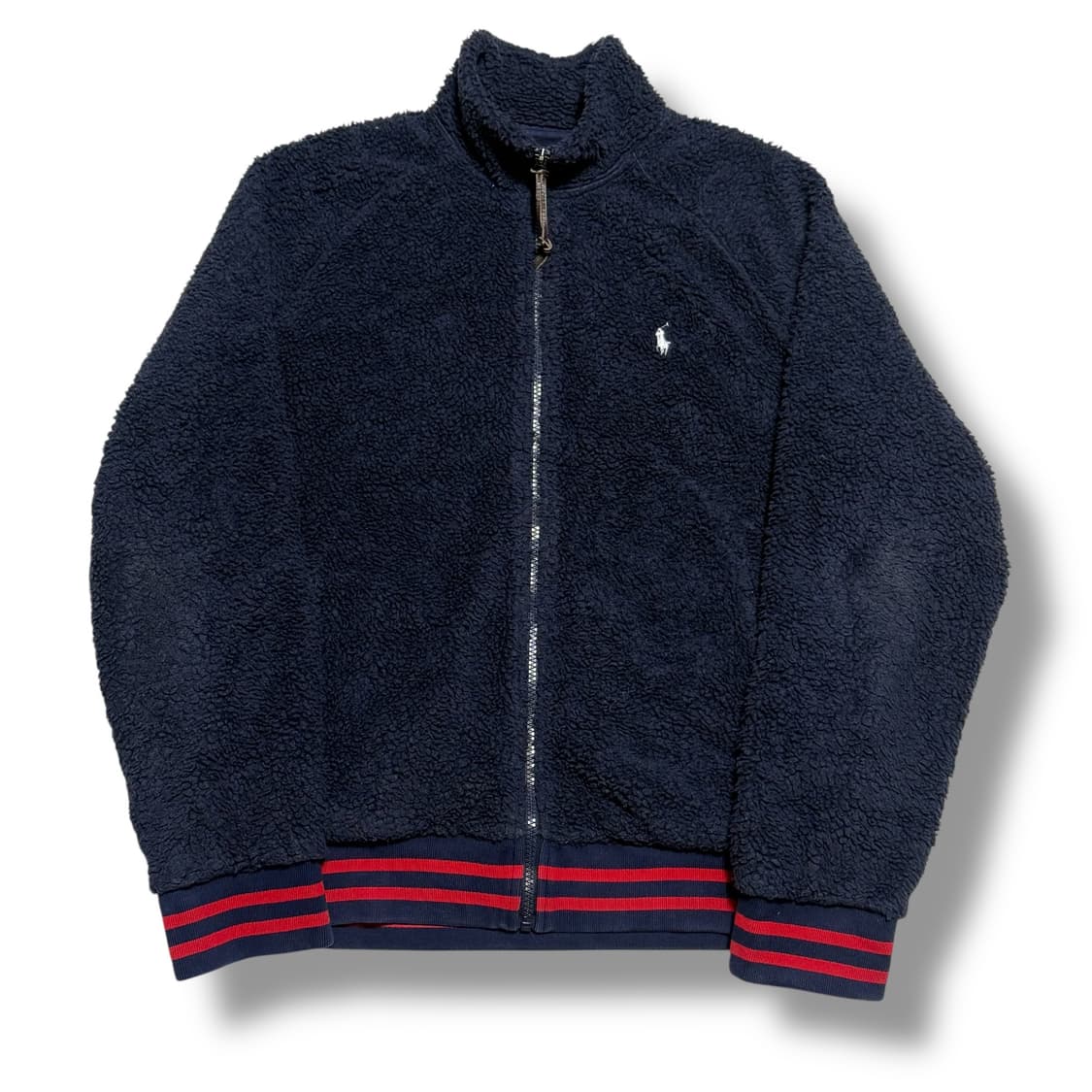 Polo Ralph Lauren 네이비 레드 스트라이프 셰르파 플리스 상품이미지1