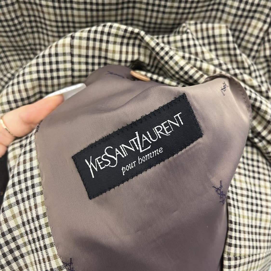 입생로랑 퓨어옴므 빈티지 모던시크 체크 블레이저 자켓 39R C10955 상품이미지6