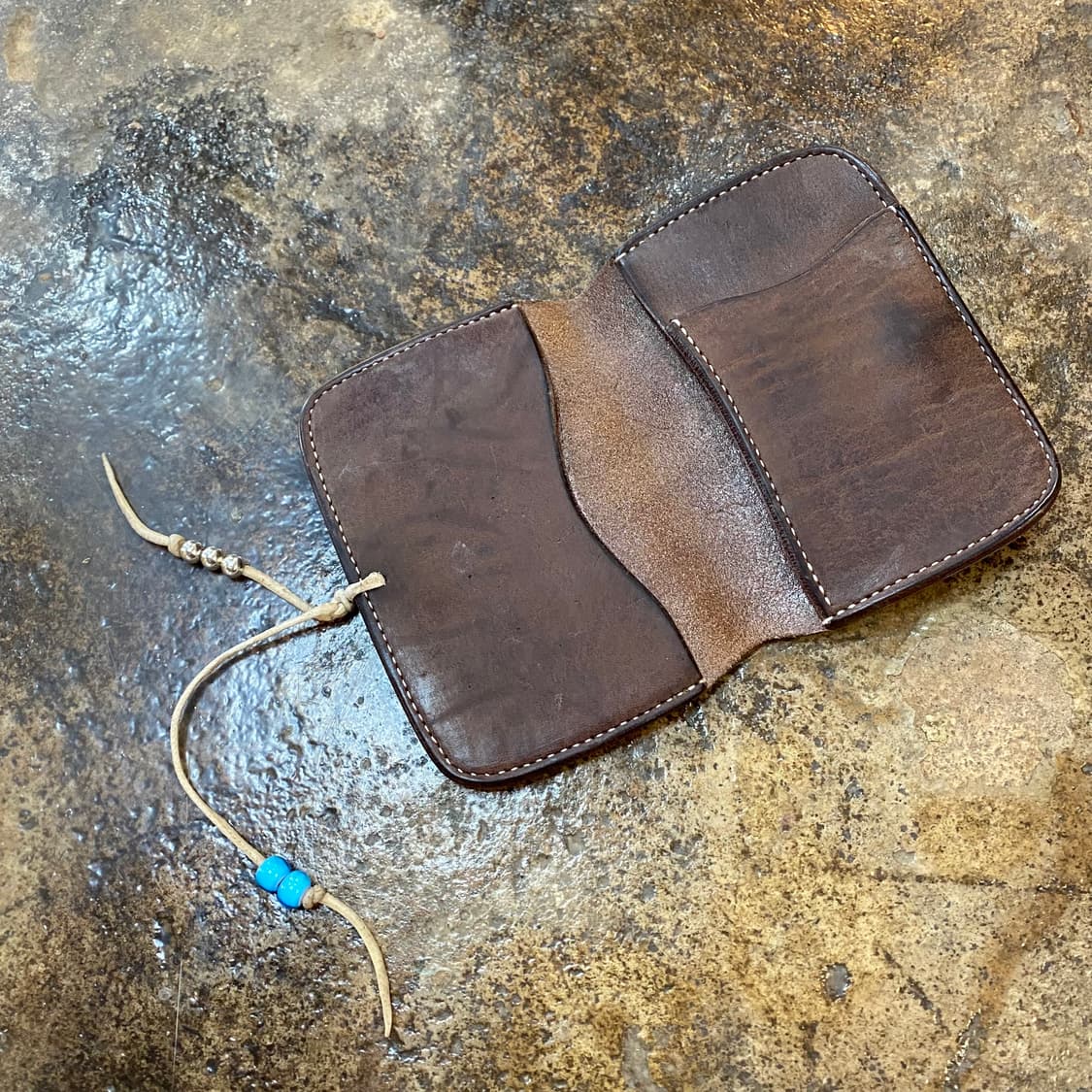 빈티지 에이징 가죽 지갑 상품이미지5