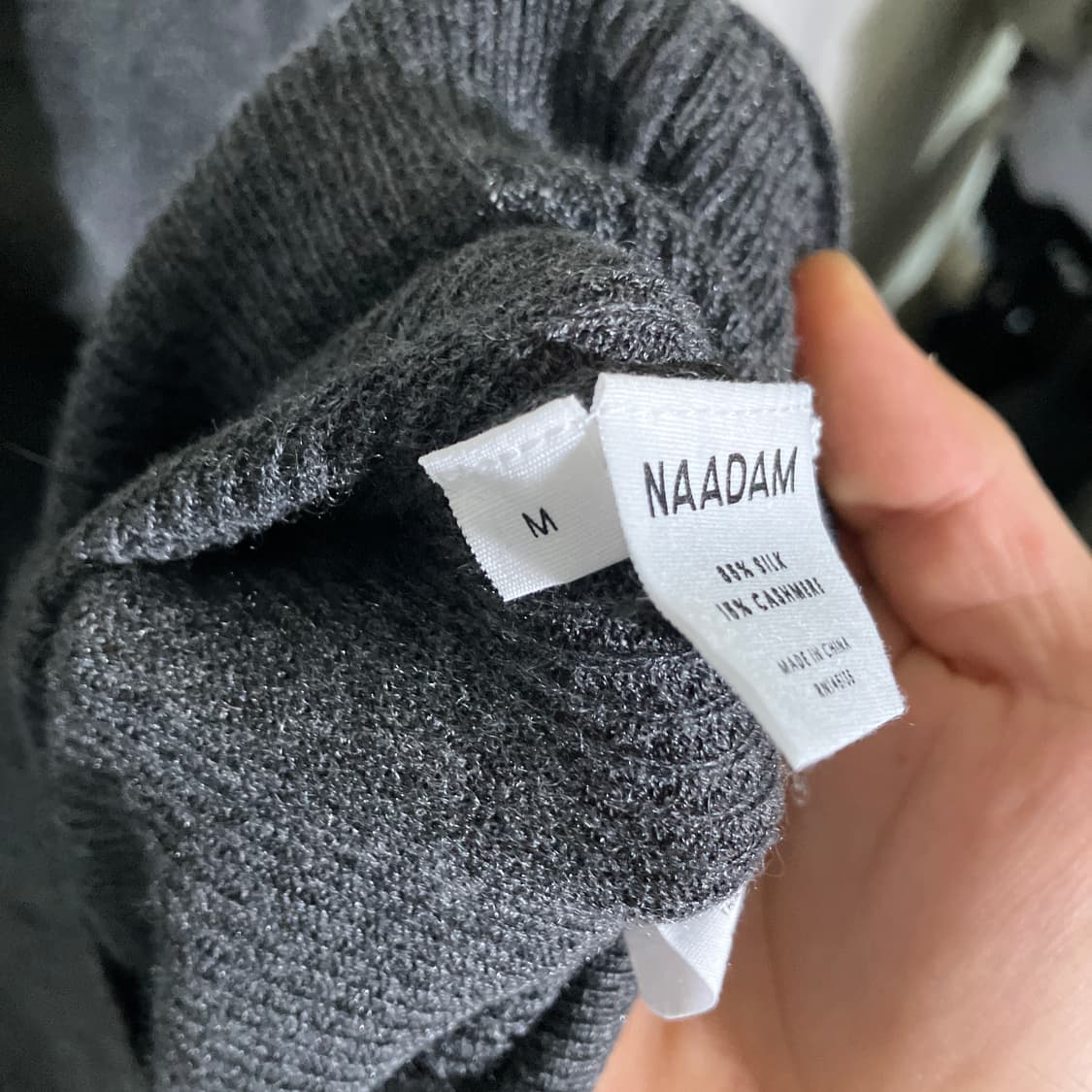 M 새상품)NAADAM 실크 캐시미어 헨리넥 긴팔 스웨터 상품이미지5