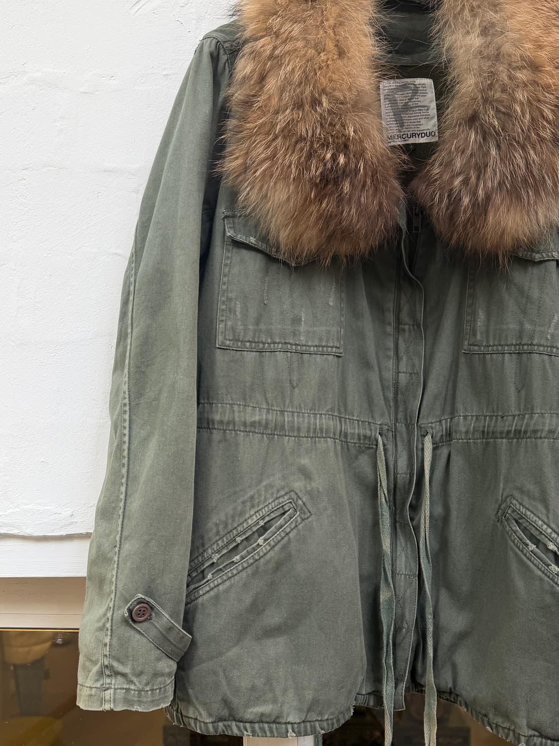 Mercuryduo 카키 라이너 라쿤퍼 트리밍 야상 자켓 F 상품이미지3