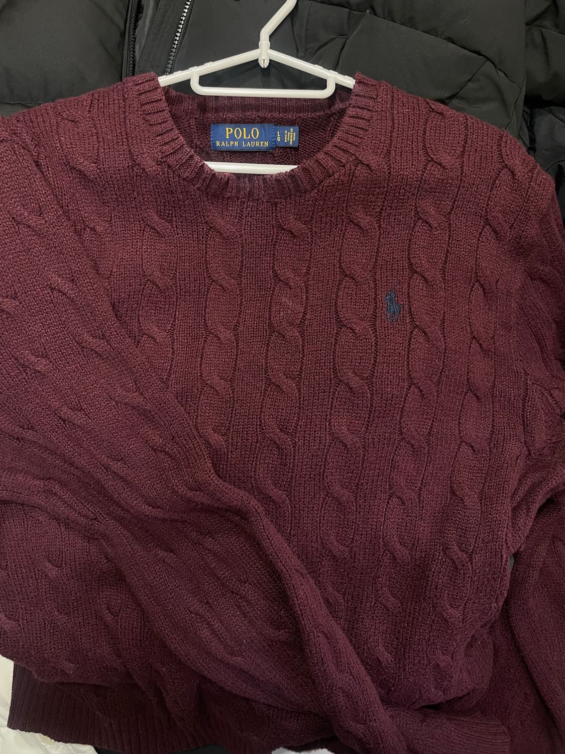 폴로 버건디 니트 L 상품이미지2