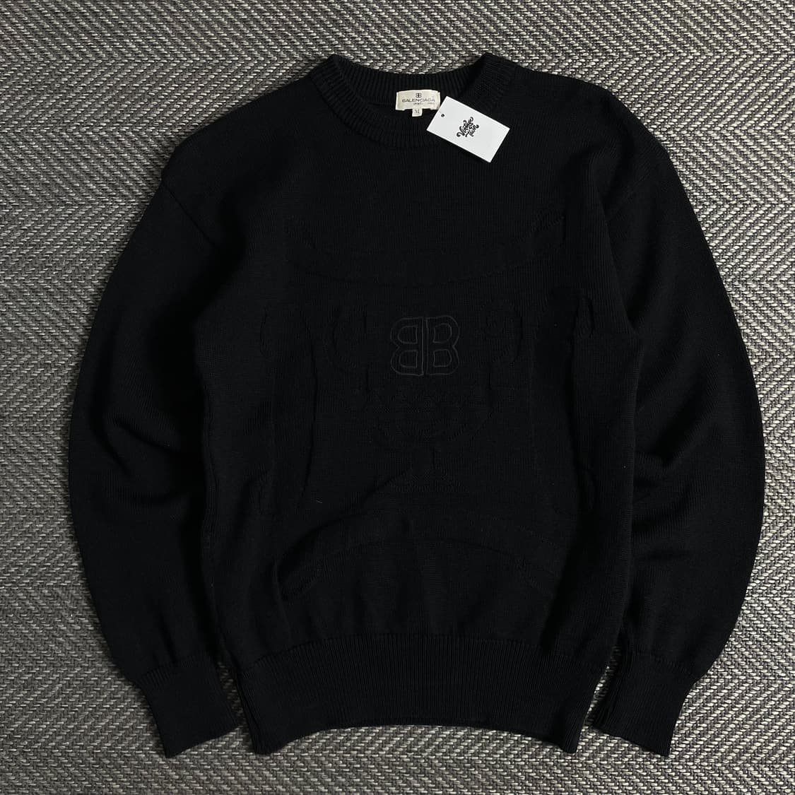 90s 발렌시아가 아카이브 빅로고 니트 블랙o 3375 상품이미지1