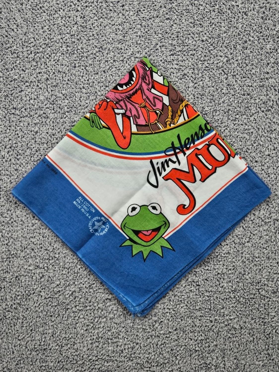 USA 빈티지 짐 헨슨 머펫츠 반다나 ( 55X55 ) / 11720 상품이미지5