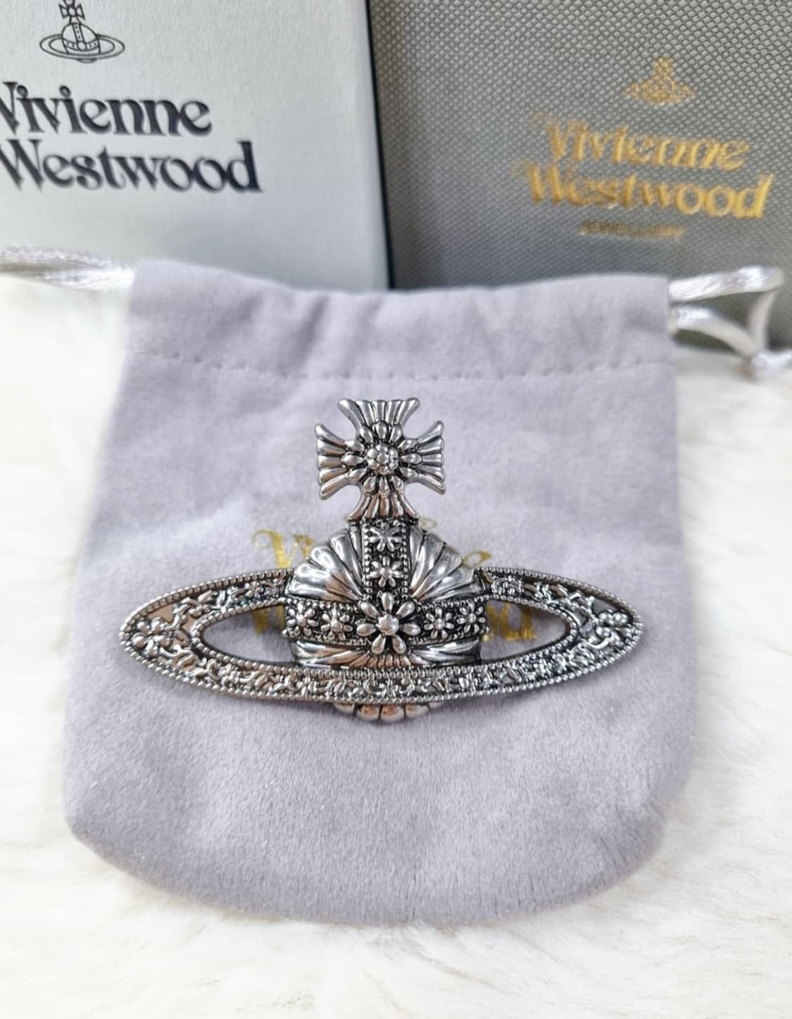 빈티지 비비안웨스트우드 실버 엔틱 브로치 상품이미지1