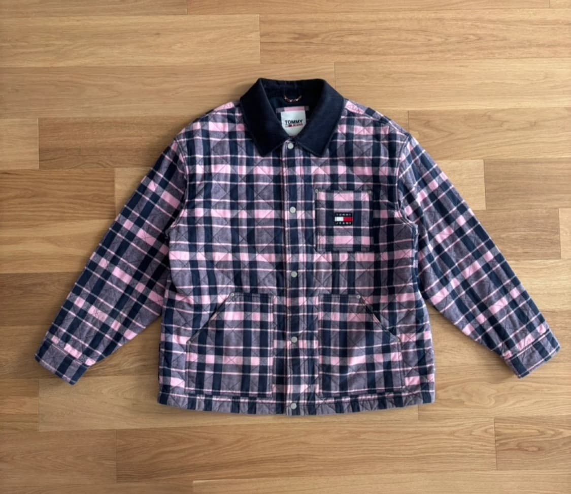 타미진스 오버사이즈 퀼티드 체크 자켓 XXL 상품이미지1