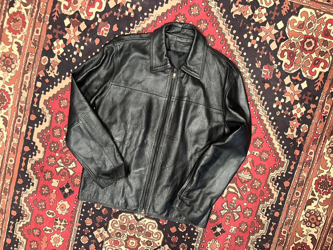 ( M-L ) 가죽자켓 레더자켓 봄버자켓 아메카지 워크웨어 빈티지가죽 상품이미지6