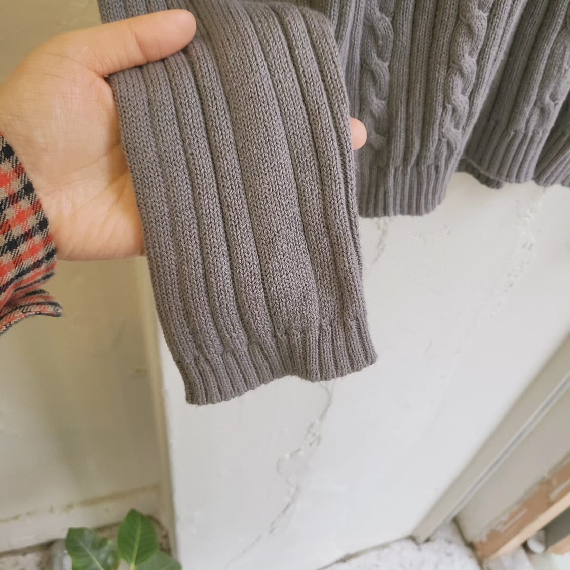 블루그레이 케이블 면니트 상품이미지4