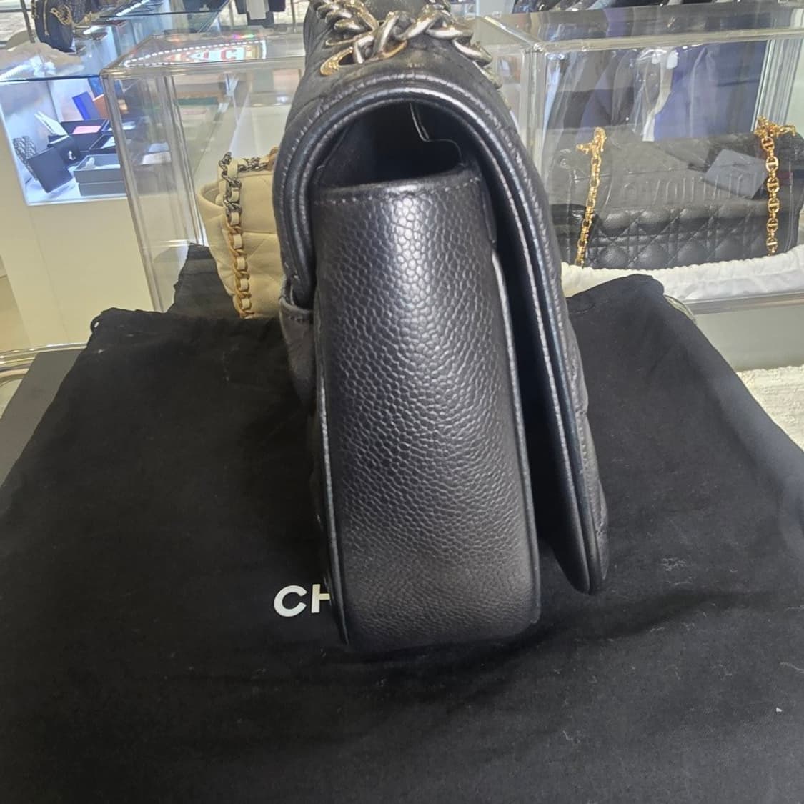 [중고/정품] 샤넬 캐비어 스킨 CC 로고 라운드 숄더백 크로스백 상품이미지7