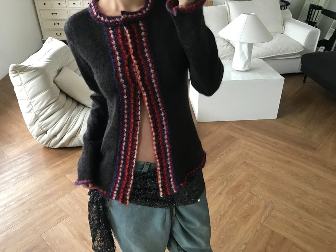 vintage mohair pattern cardigan 상품이미지1