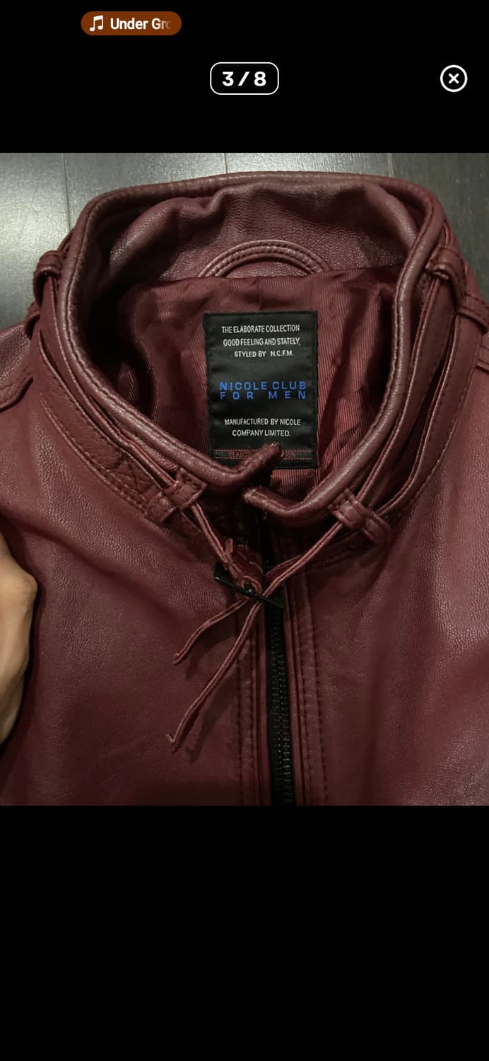 Nicole Club for Men Wine Leather Jacket 상품이미지2