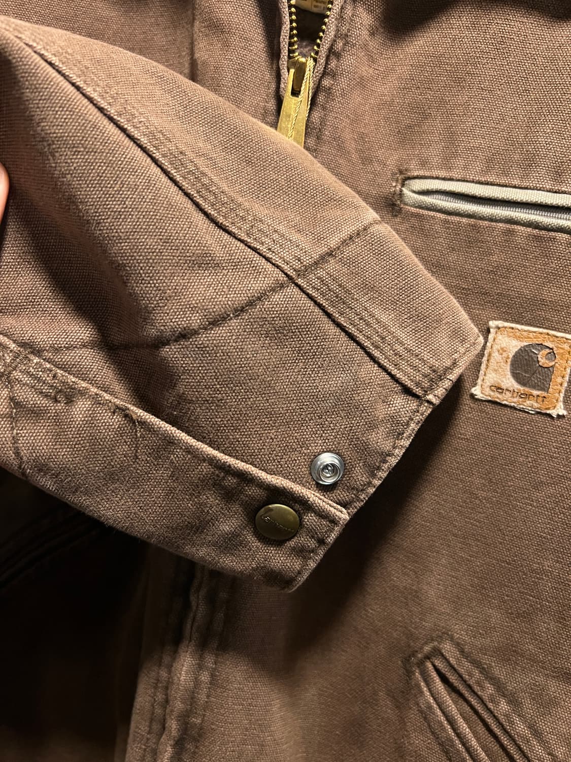 [L]칼하트 Made in USA J97 디트로이트 다크브라운 워크 자켓 상품이미지5