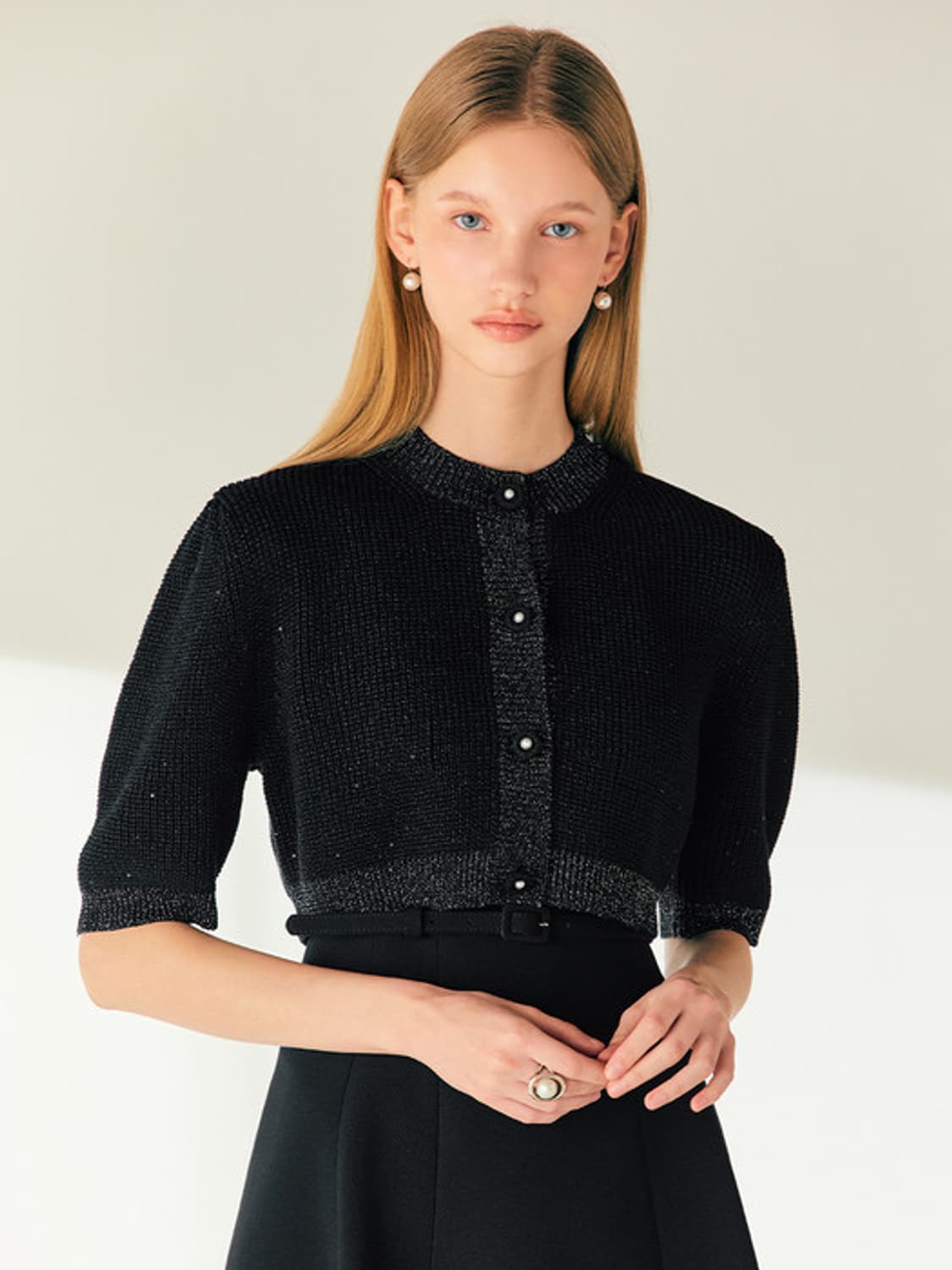 브라이드앤유 LILLIAN Spangle round neck croppe 상품이미지1