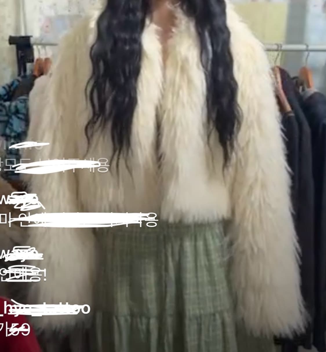 빈티지 아이보리 장모 퍼자켓 상품이미지2