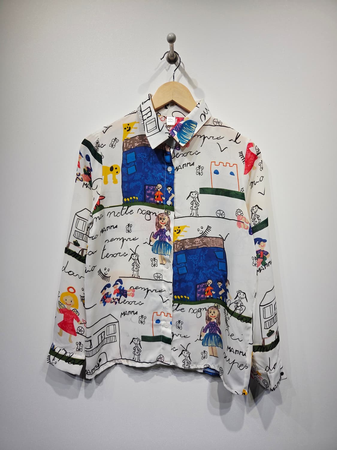 MAK MAKS. 여자 독특한 그림 프린팅 시스루 셔츠 상품이미지1