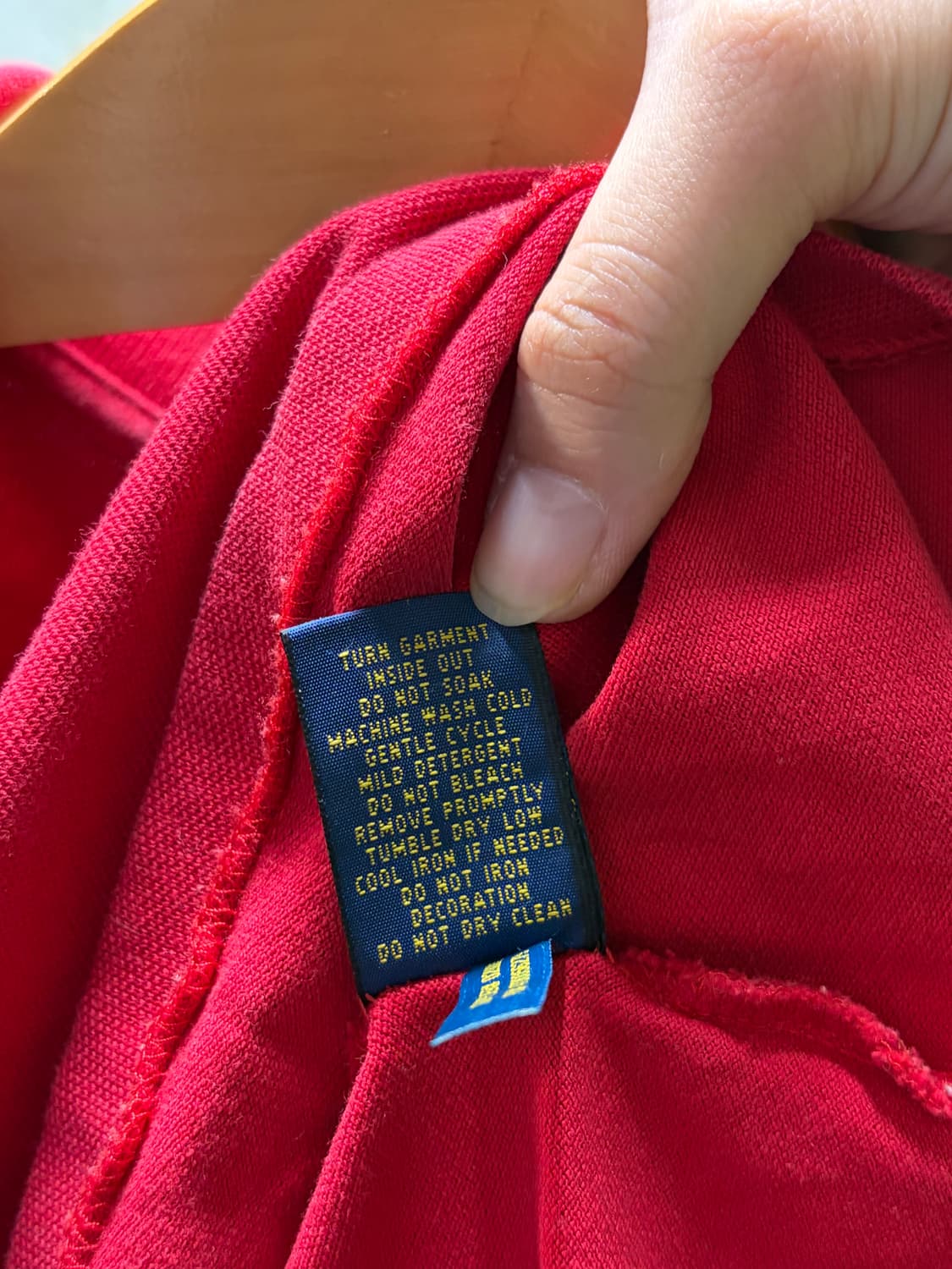 폴로 빅포니 치프키프 와펜 자수 로고 가죽패치 레드 카라 반팔 티셔츠 M 상품이미지10