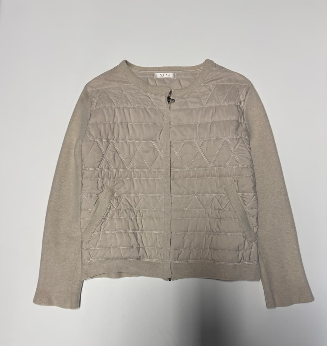 여성 한섬 SJSJ 경량 패딩 니트 집업 자켓 S 상품이미지1