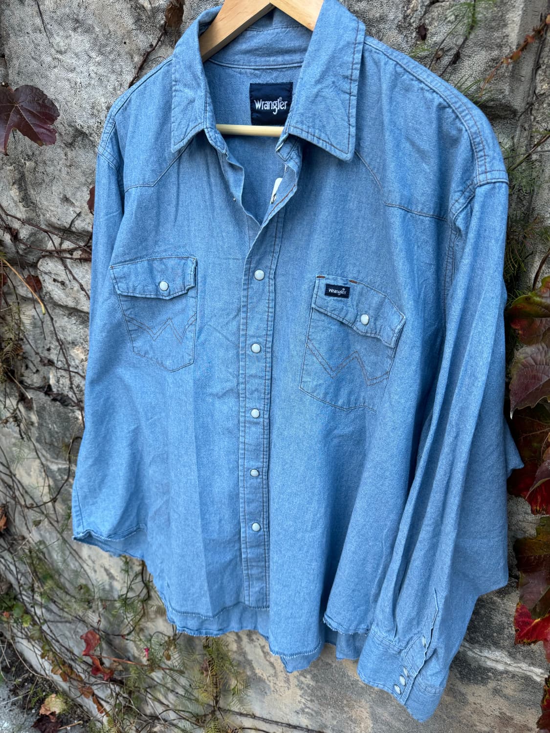 랭글러 빈티지 데님 샴브레이 웨스턴 셔츠 빅사이즈 상품이미지3