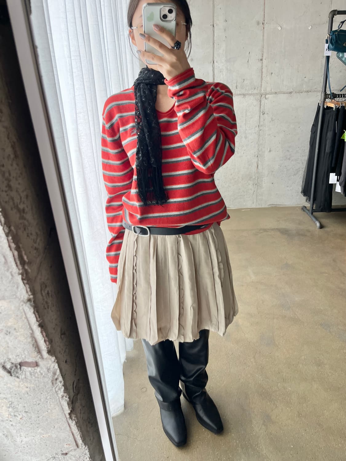 Rene 르네 러플 벌룬 스커트 베이지 상품이미지2