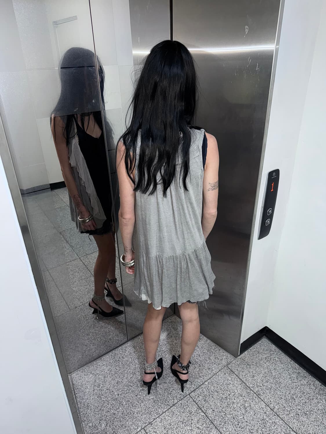 lace trim ruffle long vest 상품이미지4