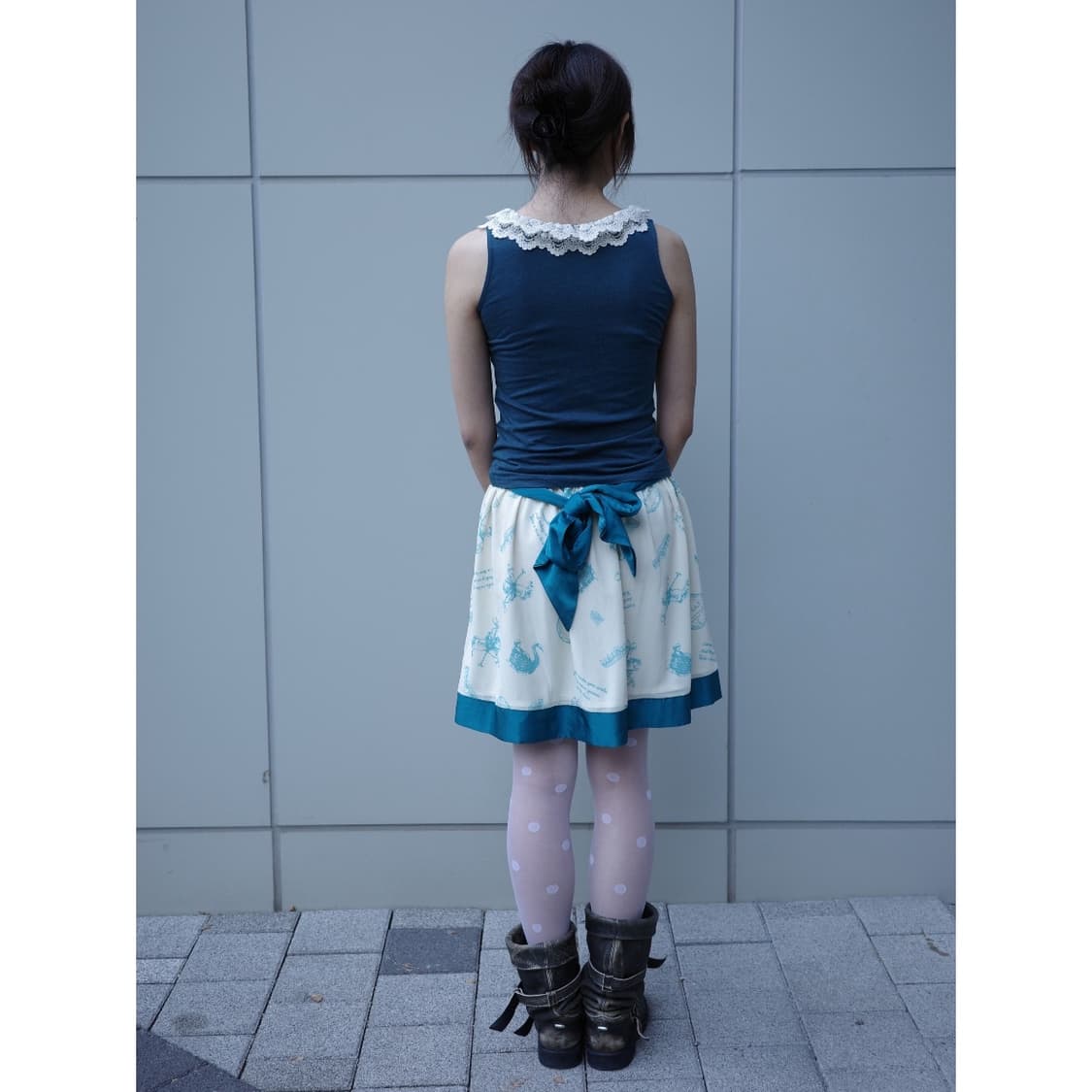 빈티지 민트 미디 스커트 상품이미지4