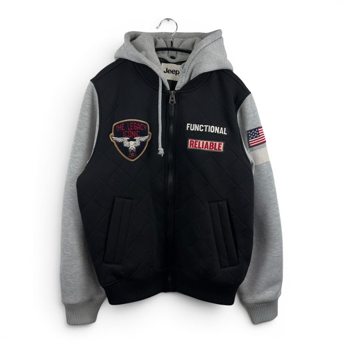 (M) 지프 퀄팅 항공 후드 점퍼 상품이미지1
