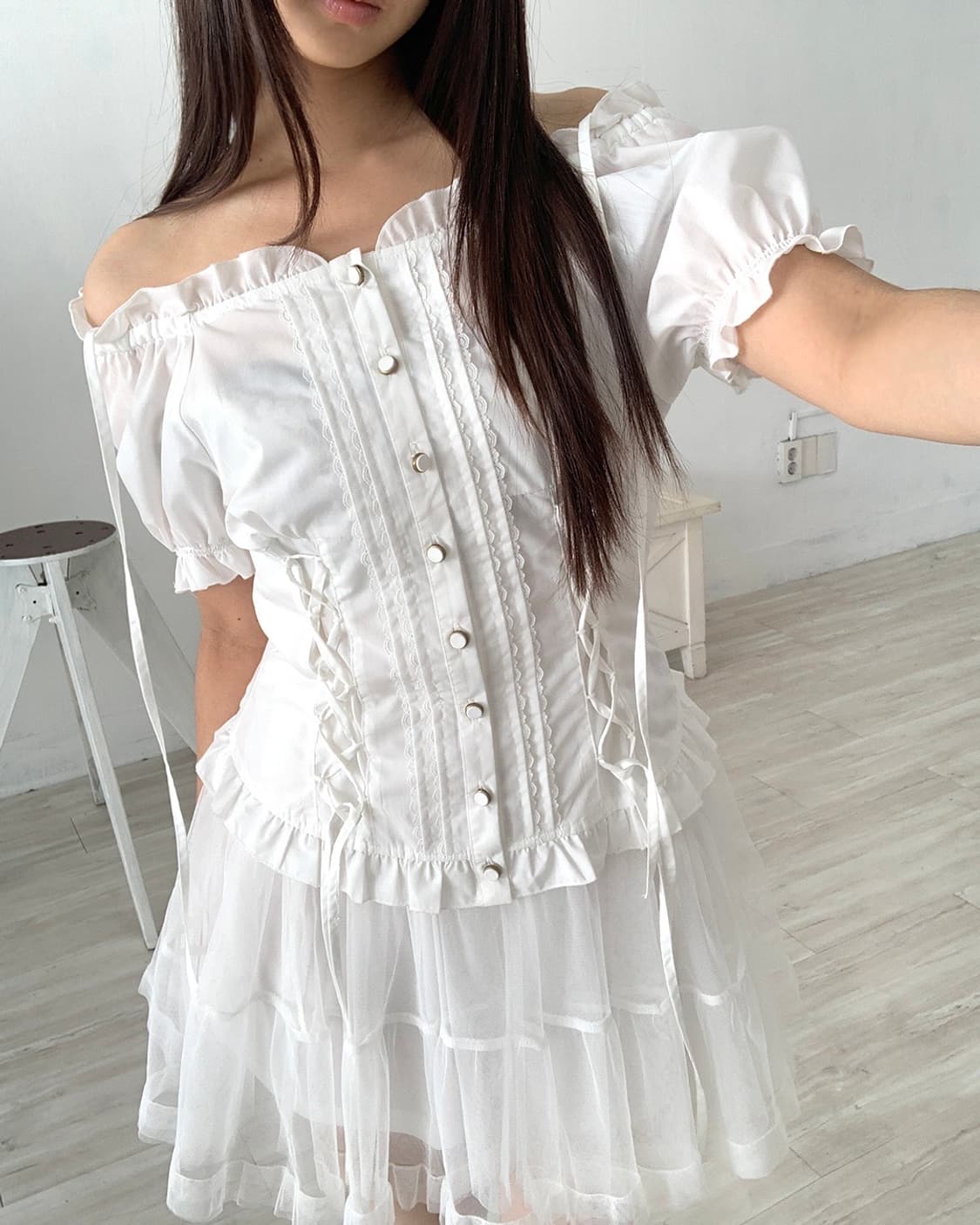 White Tiered Tutu Skirt 상품이미지4