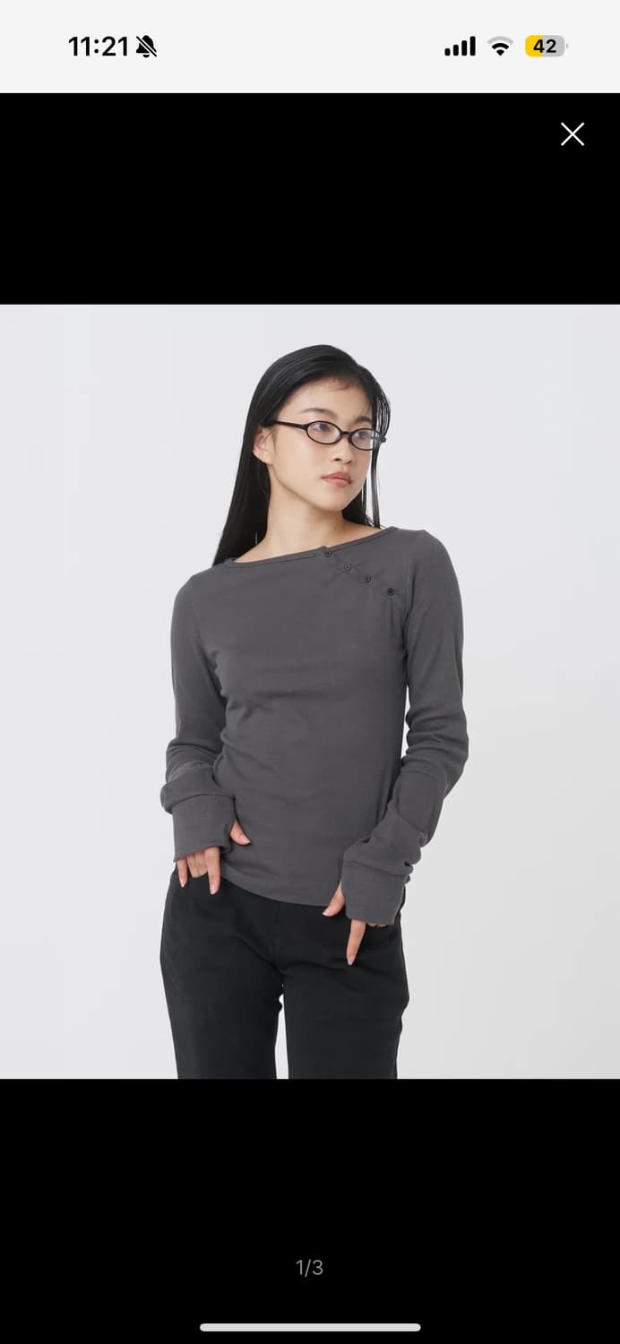 미세키 서울 롱슬리브 차콜 상품이미지1