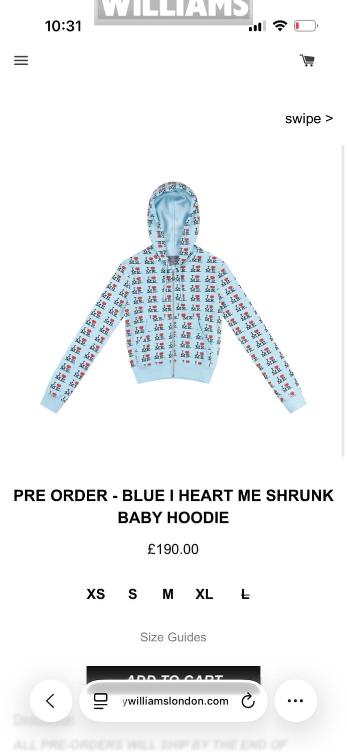 Ashley Williams I❤️ME 후드집업 상품이미지3